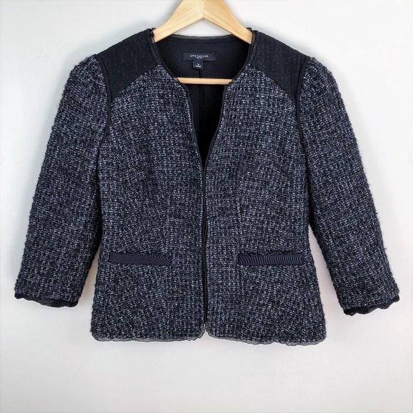 Ann Taylor Jackets & Blazers - Ann Taylor Black Tweed Blazer Jacket